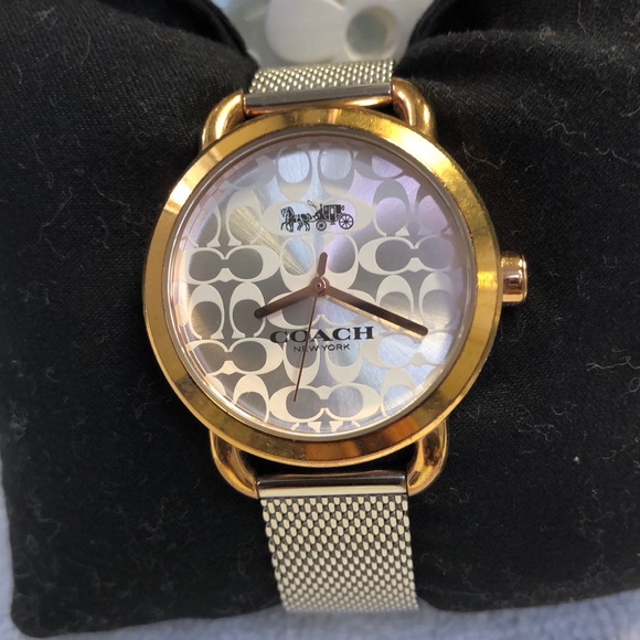 Coach Accessories - Coach logo silver tone watch with mesh band